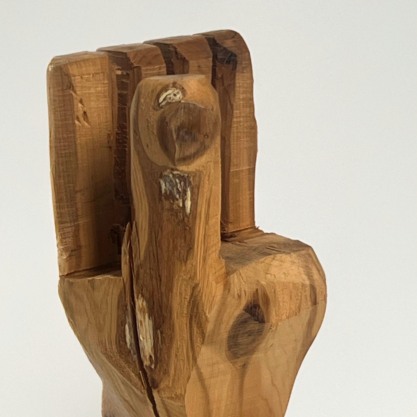 BRUTALIST WOOD SCULPTURE