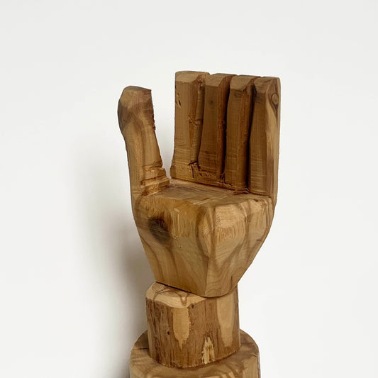BRUTALIST WOOD SCULPTURE